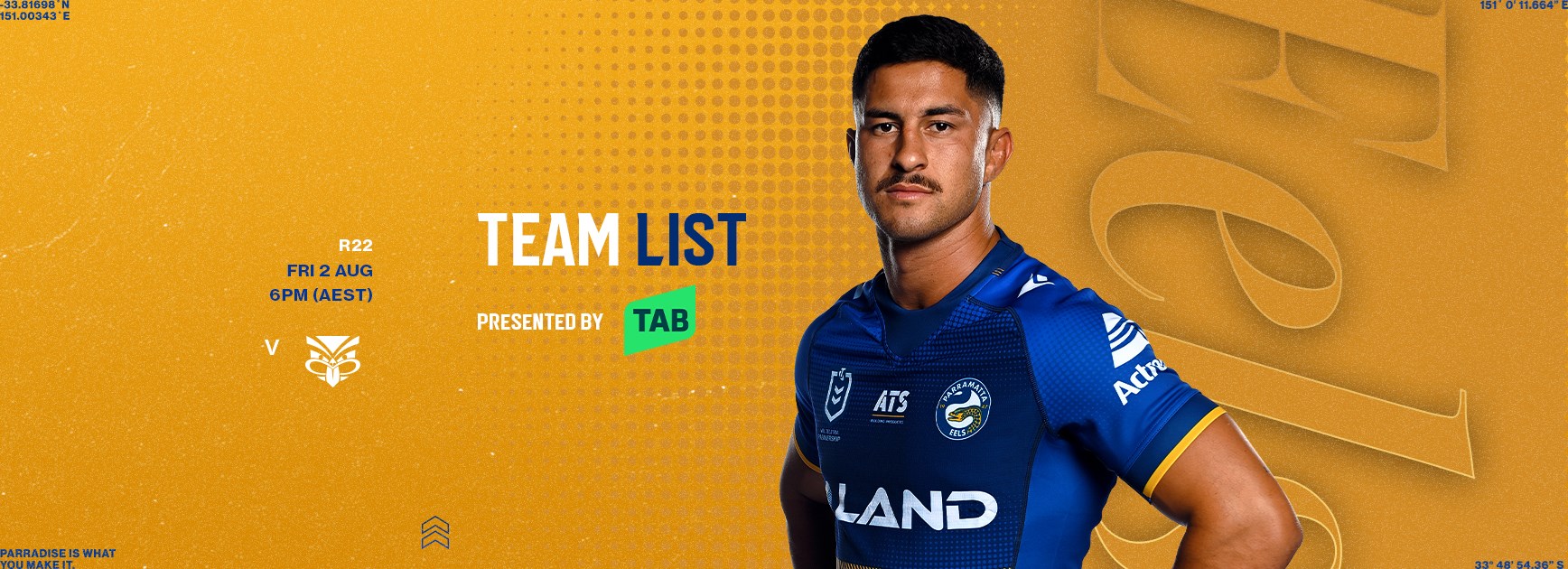 NRL Team List: Round 22