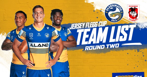 Jersey Flegg Team List - Eels v Dragons, Round Two | Eels