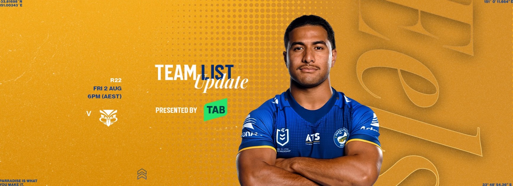 NRL Team List Update: Round 22